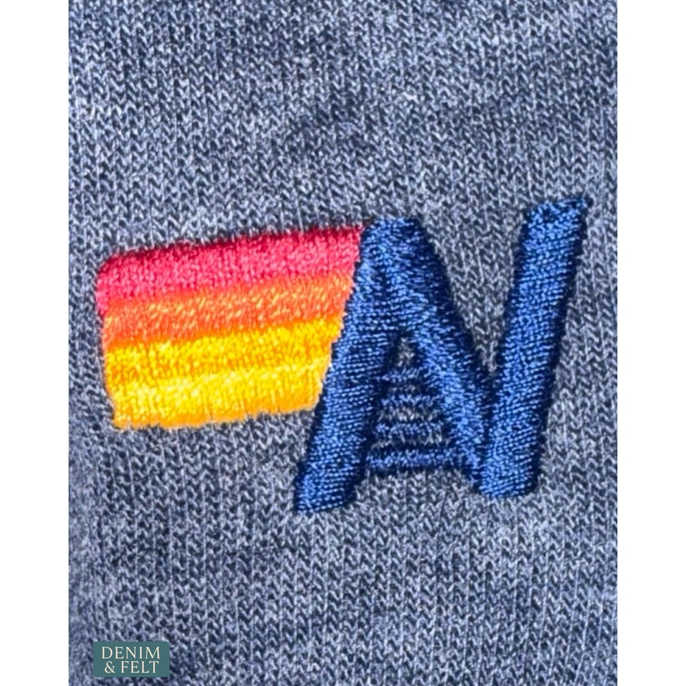 Aviator Nation Lightning Bolt Rainbow Sleeve Pullover Sweatshirt Navy Lounge XS - Picture 8 of 11